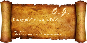 Obagyán Jozafát névjegykártya
